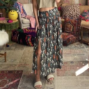 Natural Life Addie Midi Charcoal Bouquet Dark Floral XL NWT Boho Dark Romantic